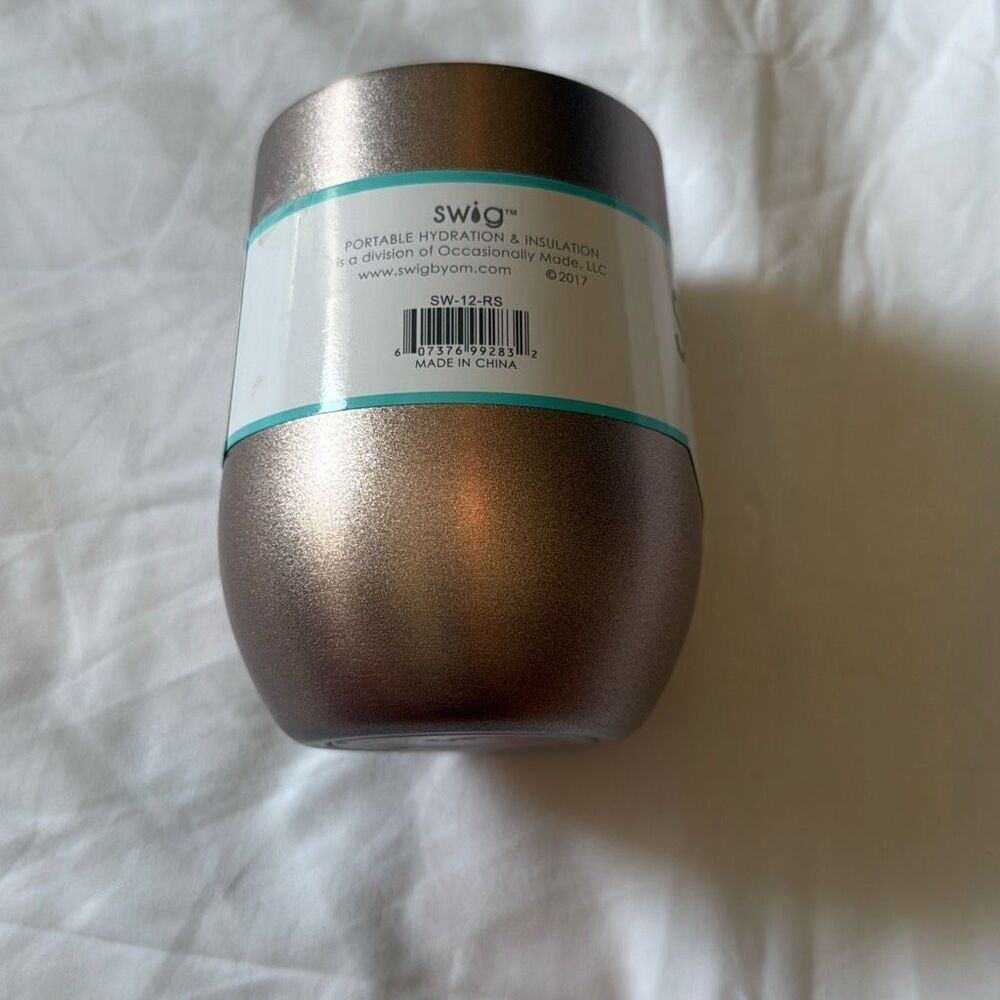NWT Swig bronze 12oz stemless wine glass tumbler with lid stainless steel - Picture 5 of 5